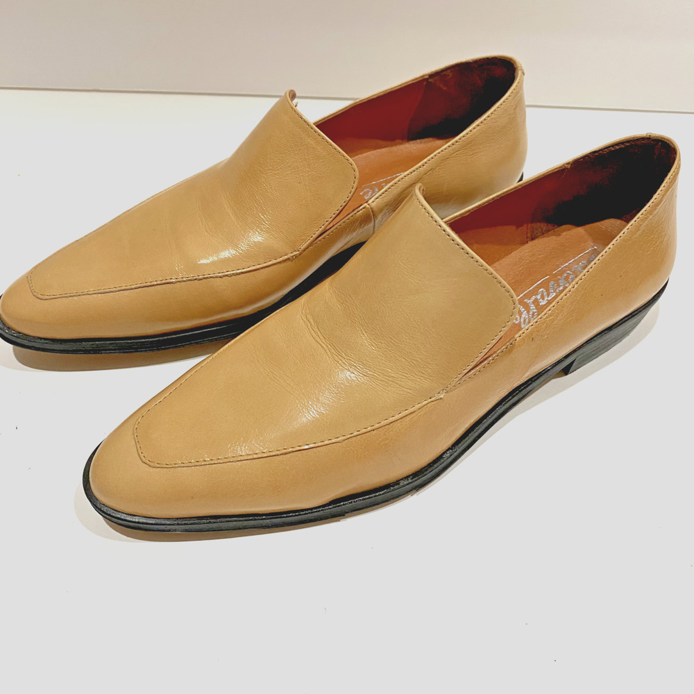L'INTERVALLE Tan Leather Slip-On Loafers